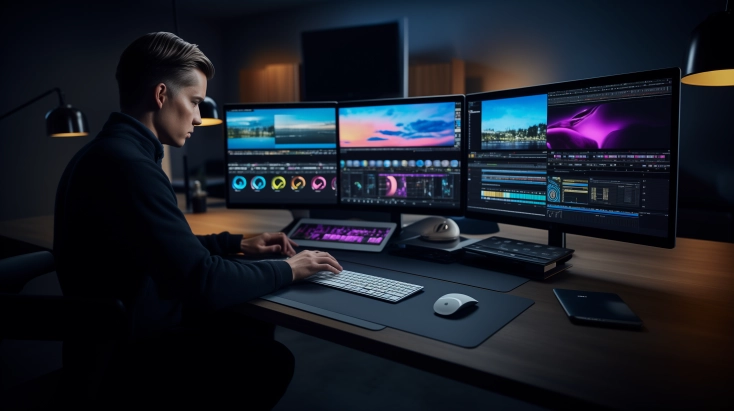 An image depicting the team celebrating amidst Pika's innovative strides in AI-powered video editing with a $55 million funding infusion.